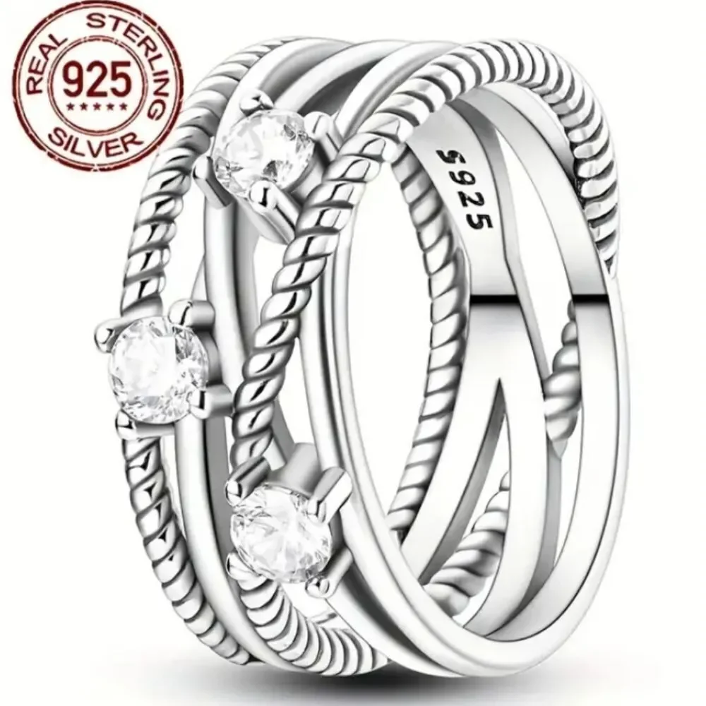 Women's Classic 925 Sterling silver ring sz 8
